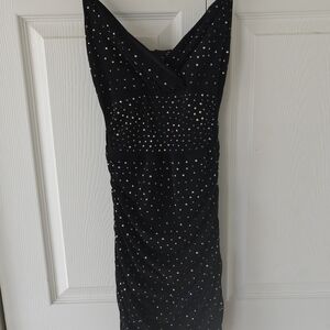 Elegant Black Dress with Silver Accents